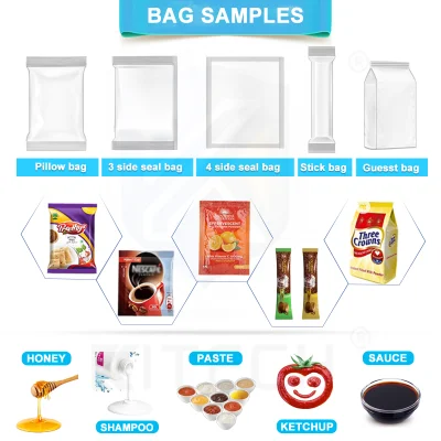Sopa automático de la bolsa de líquido para rellenar formularios de flujo de ajuste de la Junta de llenado de Embalaje Embalaje la máquina de sellado