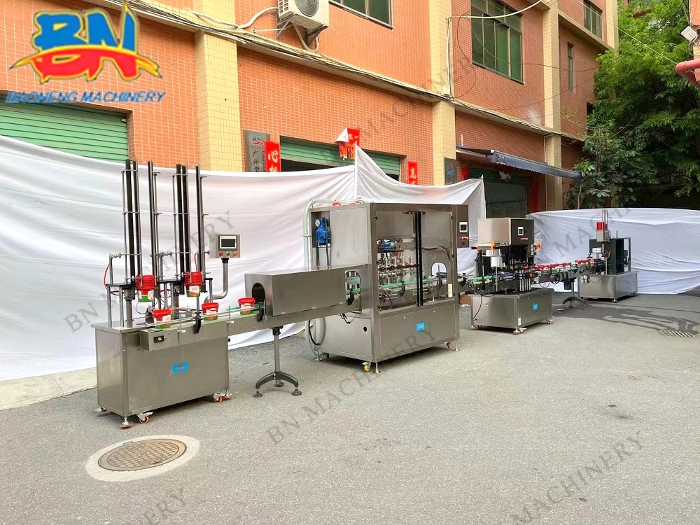 Automatic Bottle Jar Pail Liquid Butter Sauce Tomato Paste Filling Machine with Sealing Capping Line