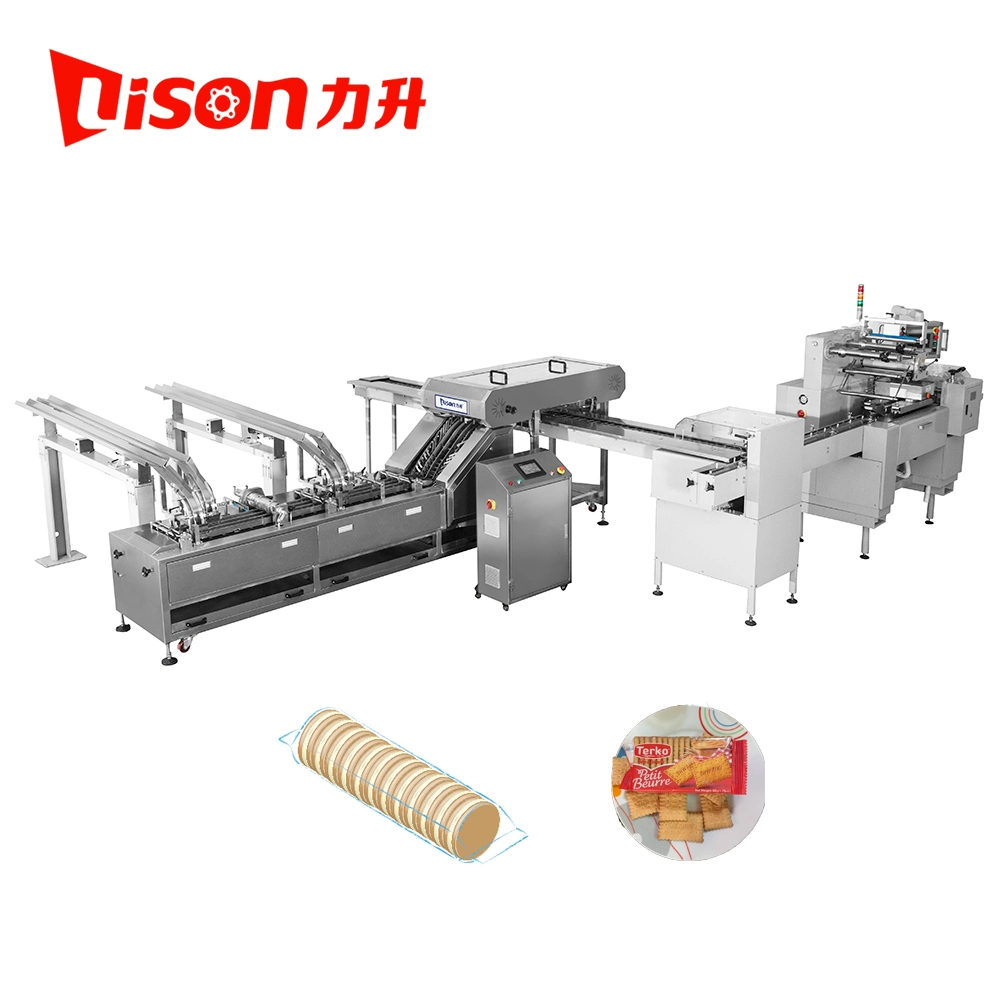 Automatic Double Lane Cookie Sandwich Machine with Sealing Packing Machine