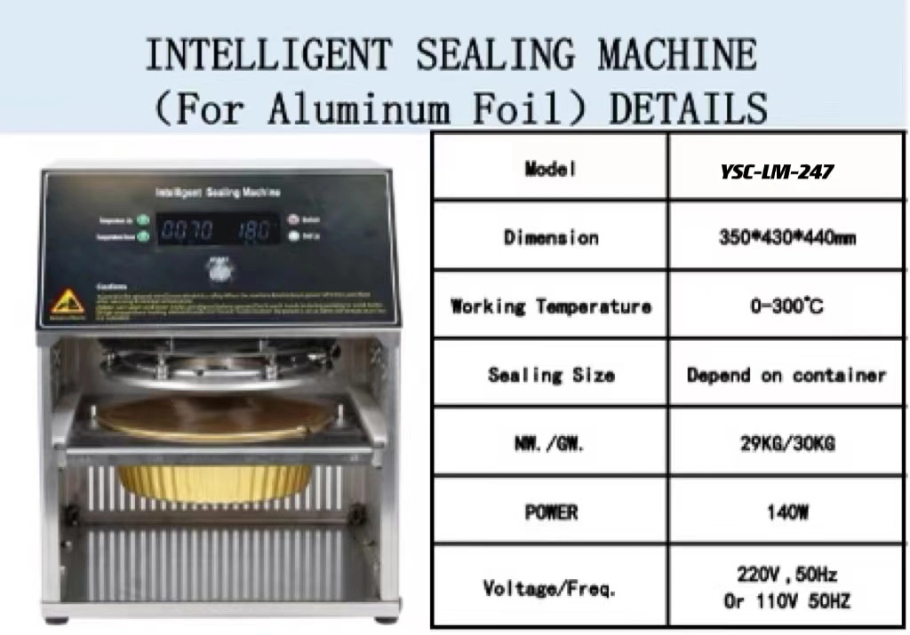Automatic Aluminum Foil Sealing Film Confidential Sealing Machine for Baking Pan, Pizza Pan and Aluminum Foil Lunch Box, Packing Box