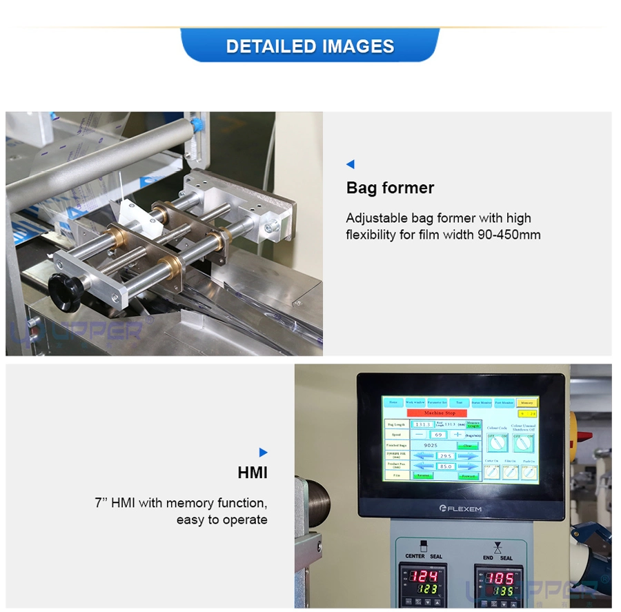 Biscuit Wafer Cookie Bread Cake Full Servo Automatic Flow Wrap Packing Packaging Package Machine