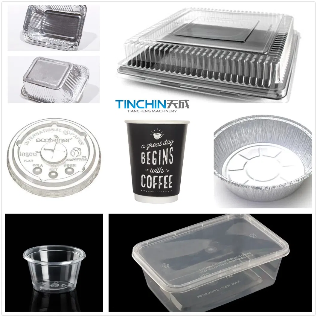 High Speed Automatic Eco Friendly Disposable Biodegradable Plastic Paper Lid Cover Cup Lunch Box Plate Container Packing Making Forming Machine