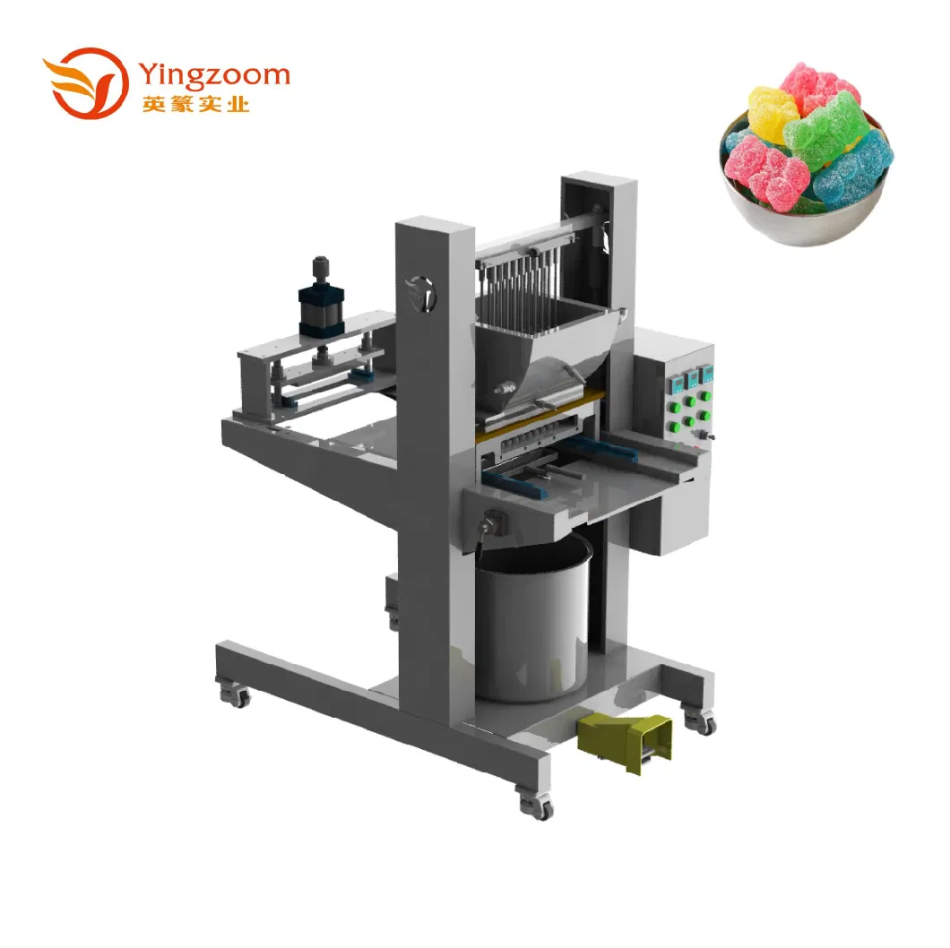 Automatic Gummy Filling Depositor Maker Ball Bear Soft Sugar Mint Jelly Lollipop Small Hard Gummy Bear Candy Making Machine