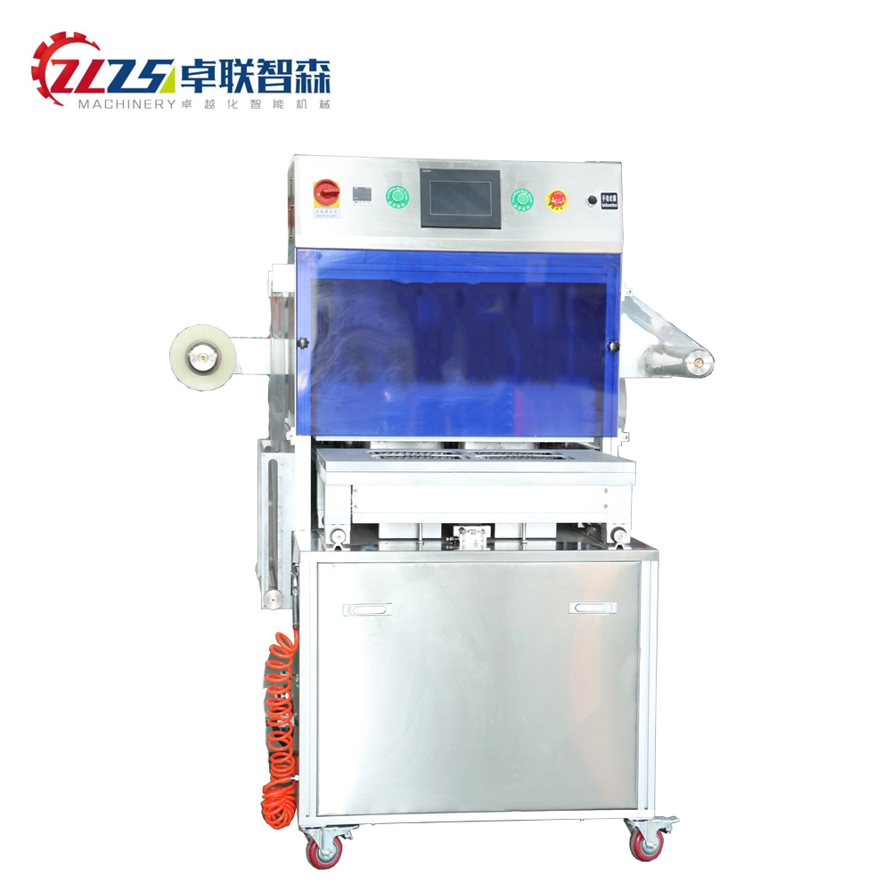 Zlzsen Automatic Stainless Steel Lunch Tray Sealing Machine/Meal Box Sealer/Ice Cream Porridge Coffee Cup Filling Machine