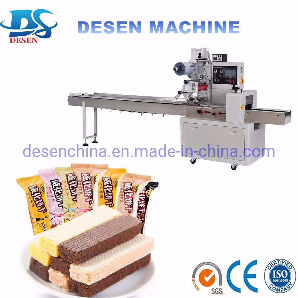 Multi-Function Pillow Packing Packaging Wrapping Machine for Biscuit Cookies