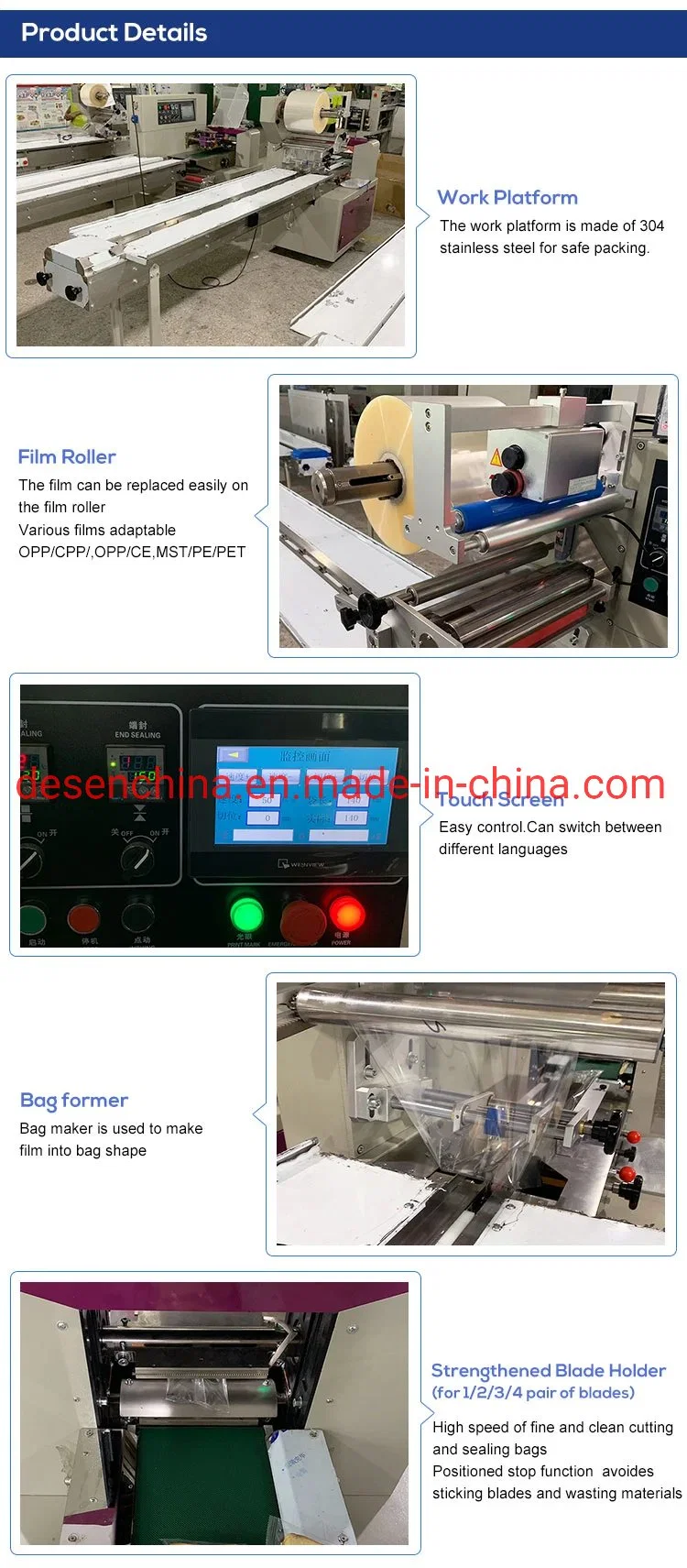 High Quality Automatic Tofu Tortillas Horizontal Flow Packaging Machine