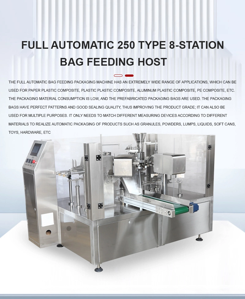 Automatic Multi-Function Premade Doypack Bag Stand up Pouch Packaging Machine Dried Meat Biltong Beef Jerky Packing Machine