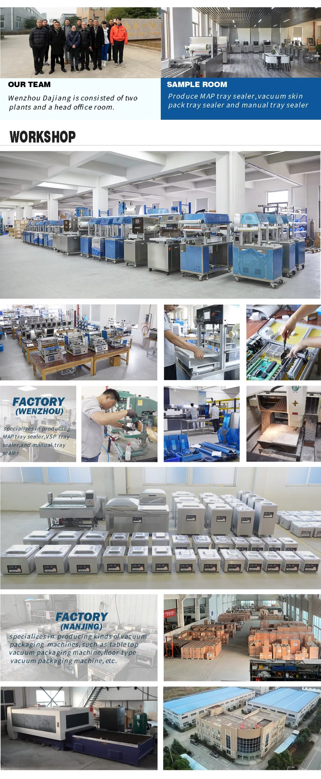 Food Fresh Keeping Vacuum Skin Packaging Machine for Tray and Paperboard