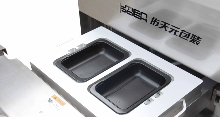 Supermarket Retail Food Tray Case Container Heat Sealing Equipment for Prepared Meal