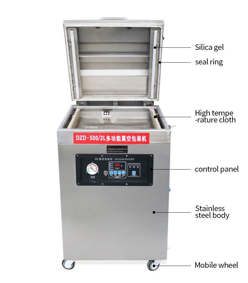 Dz-500 Electric Vertical Single Chamber Food Vacuum Sealer Packaging Machine