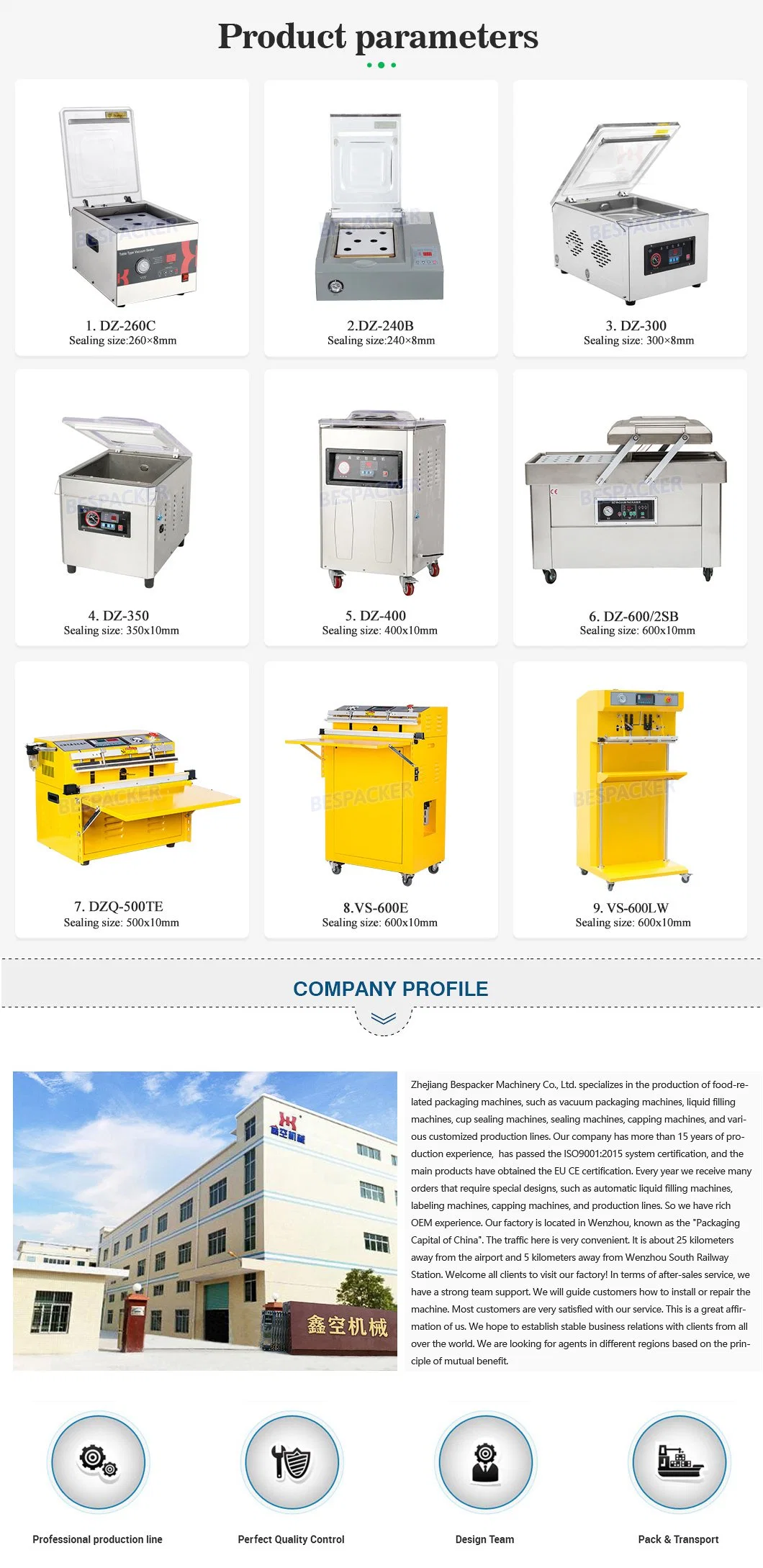 DZ-260C Thermoforming Vacuum &amp; Gas/Nitrogen Filling Packaging/Packing Machine for Food/Meat/Sausage/Juice/Fish