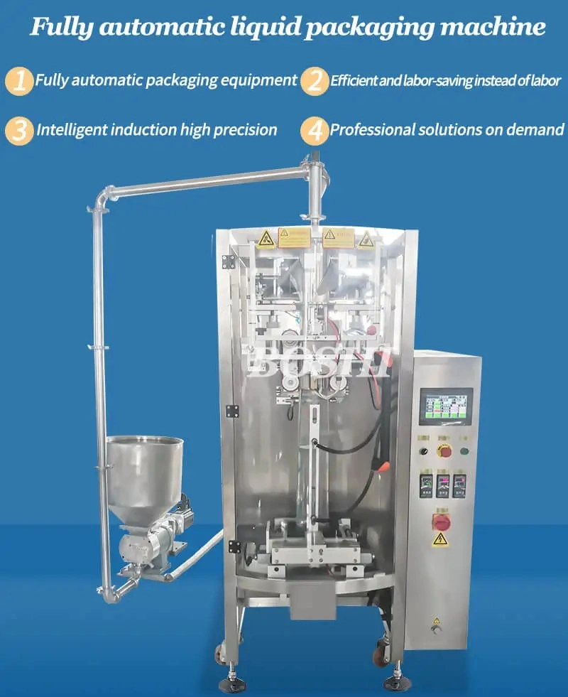 Automatic Butter Drink Corn Syrup Vffs Vertical Form Fill Seal Packaging Machine Date Paste Small Sachet Packing Machine