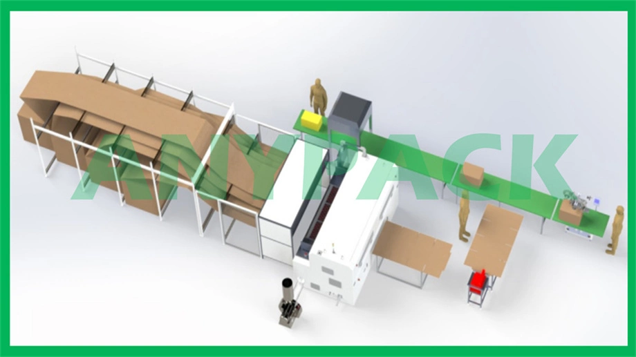 Anypack Manufacturer Box Maker China Fully Automatic Corrugated Cardboard High-Speed Carton Packing Box Making Machine Machine for Factory