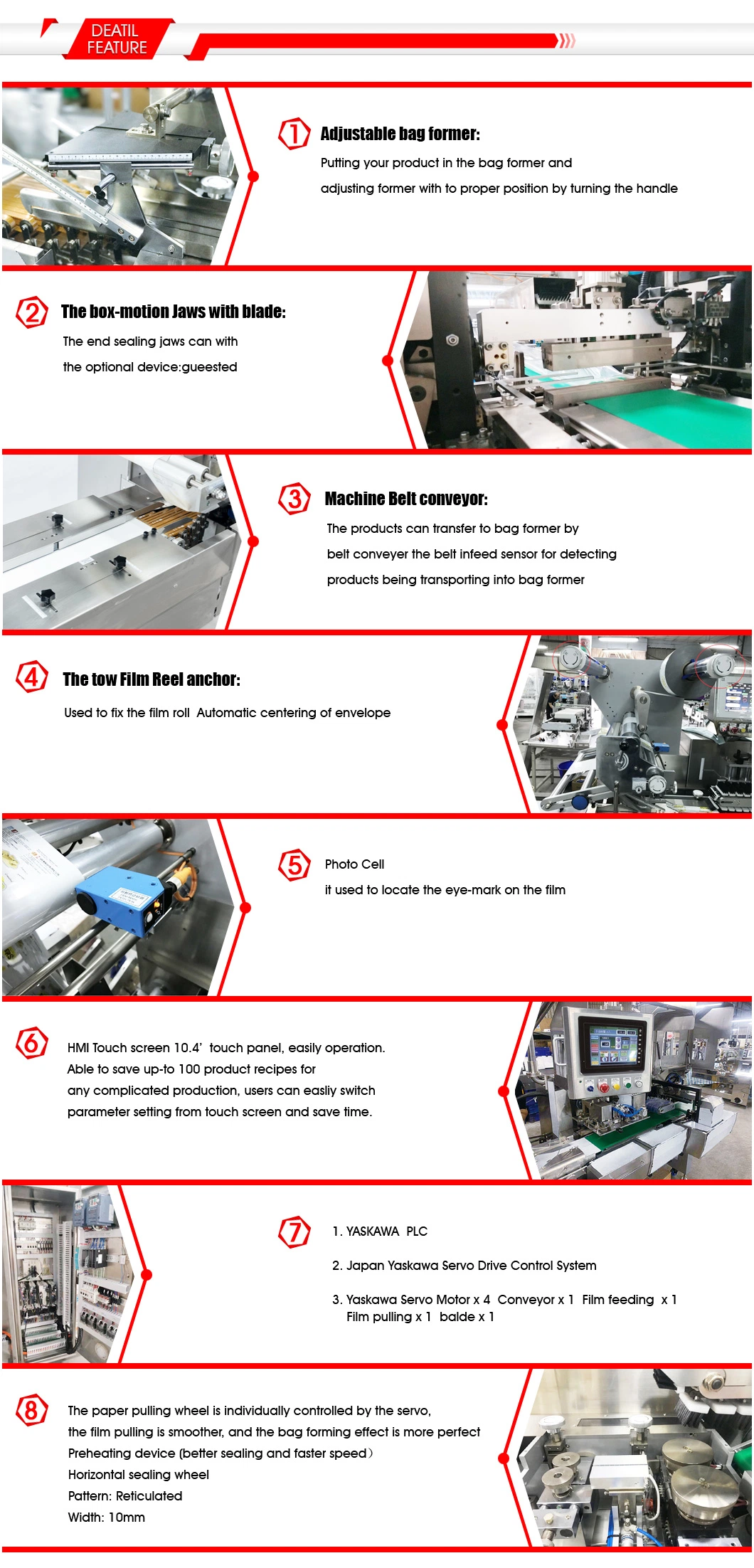 Pizza Bread Frozen Dumplings Noondles Buns Muffin Hamburger Cake Bakery Food Automatic Flow Pack Packing Package Packaging Machine