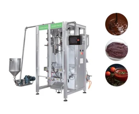 Automatic Inclined Vertical Form Fill Seal Packing Machine Live Fish Frozen Poultry Seafood Peanut Butter Pouch Filling Machinery Food Packaging Machines