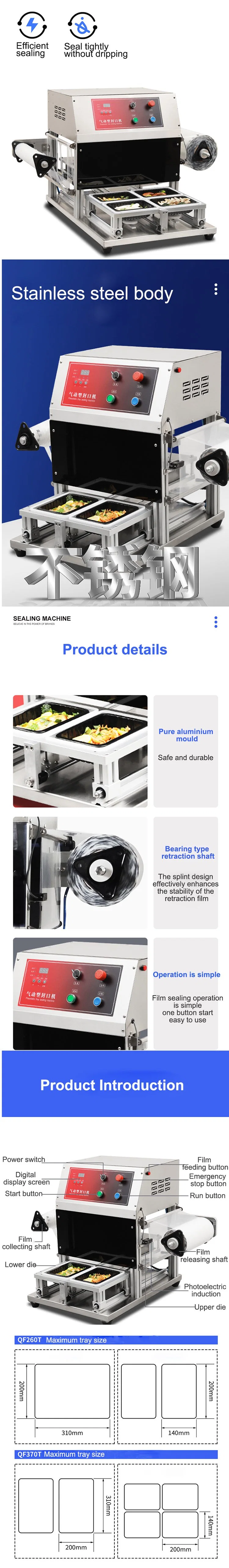 Desk Top Fast Food Tray Blueberry Jam Prepared Meals Blister Skin Tray Sealer Parts Tray Sealer Machine