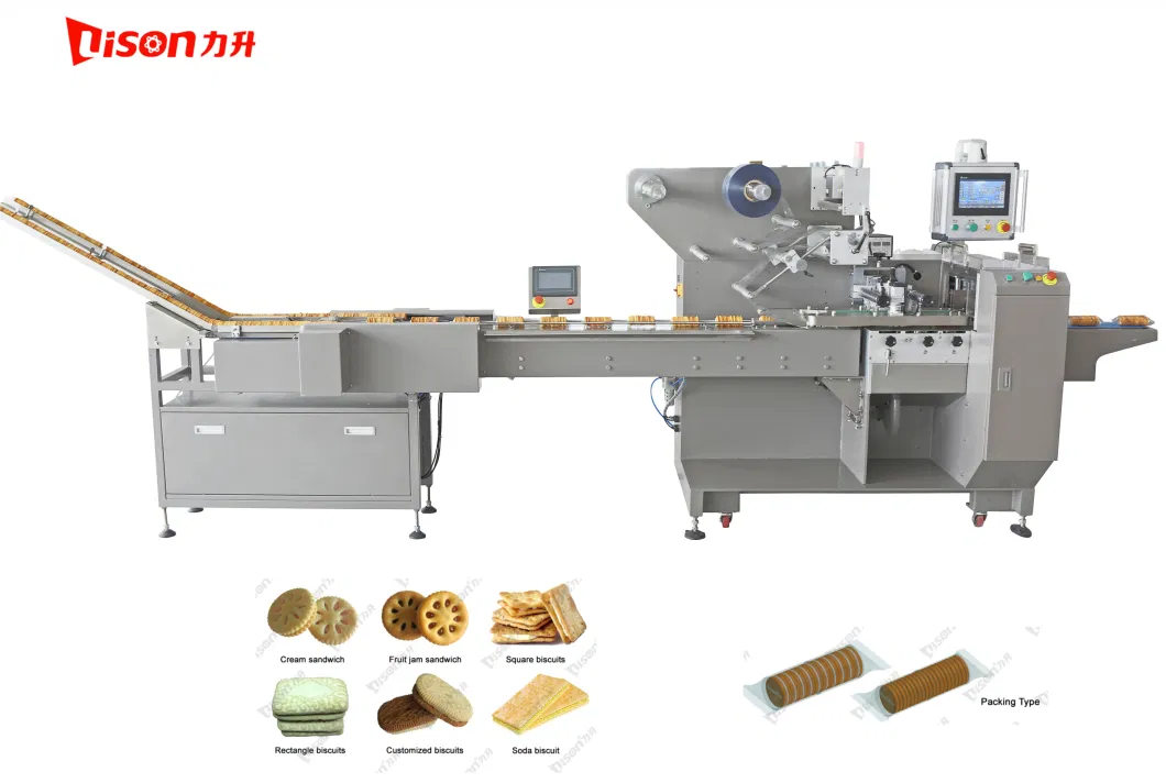 Biscuits on Edge Packing Machine Marie Biscuits Cookies on Edge Packaging Wrapping Machine Bakery Machinery