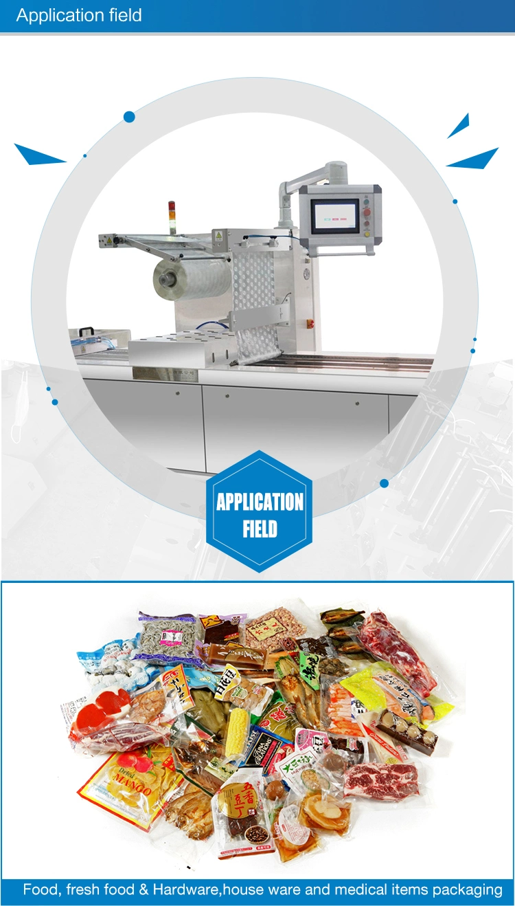 Best Price High Speed Automatic Seafood/Steak/ Meat/ Beef/Ham/Sausage/Egg/Shrimp/Fish Food Thermoforming Vacuum Film Skin/Modified Atmosphere Packaging Machine