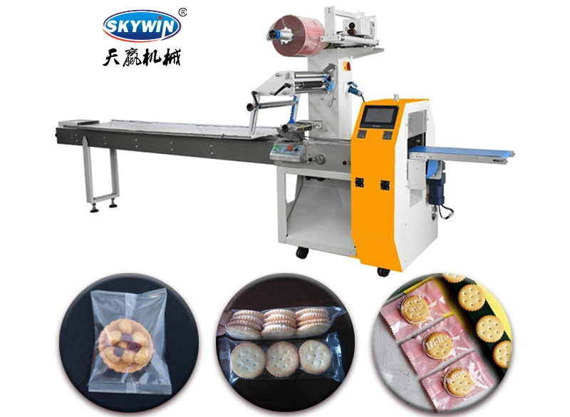 High Speed Automatic Horizontal Flow Pillow Packing Machine / Wrapping Machine for Mask/Glove/Bread/Cake/Biscuit/Cookie/Chocolate