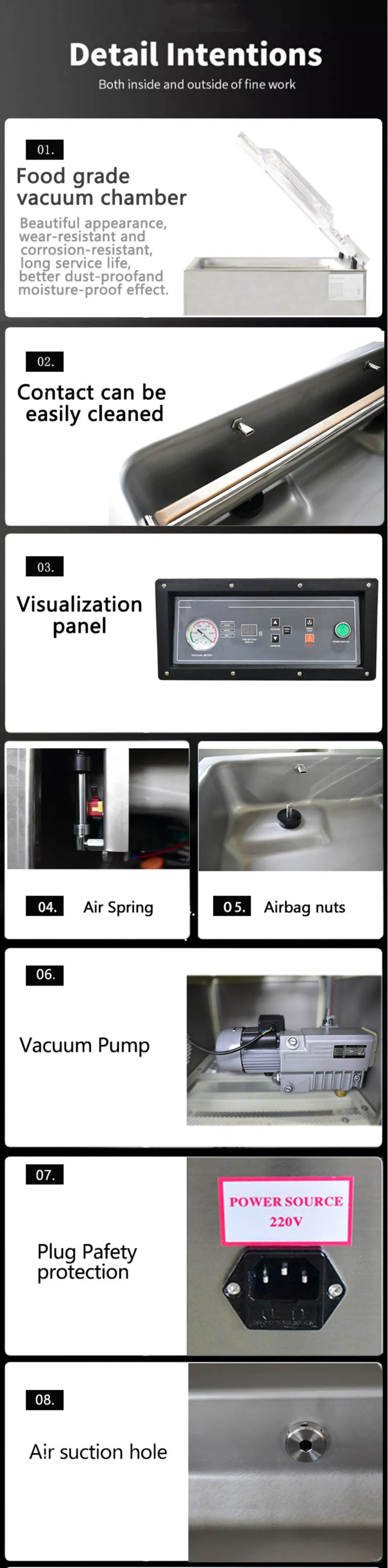 Vertical Single Chamber Vacuum Packing Machine Dried Fruit Fish Vacuum Sealer Sealing Machine