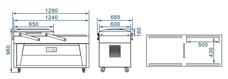 DZ-500-2S Practical Vegetable Double Chamber Vacuum Sealer Packaging Machine