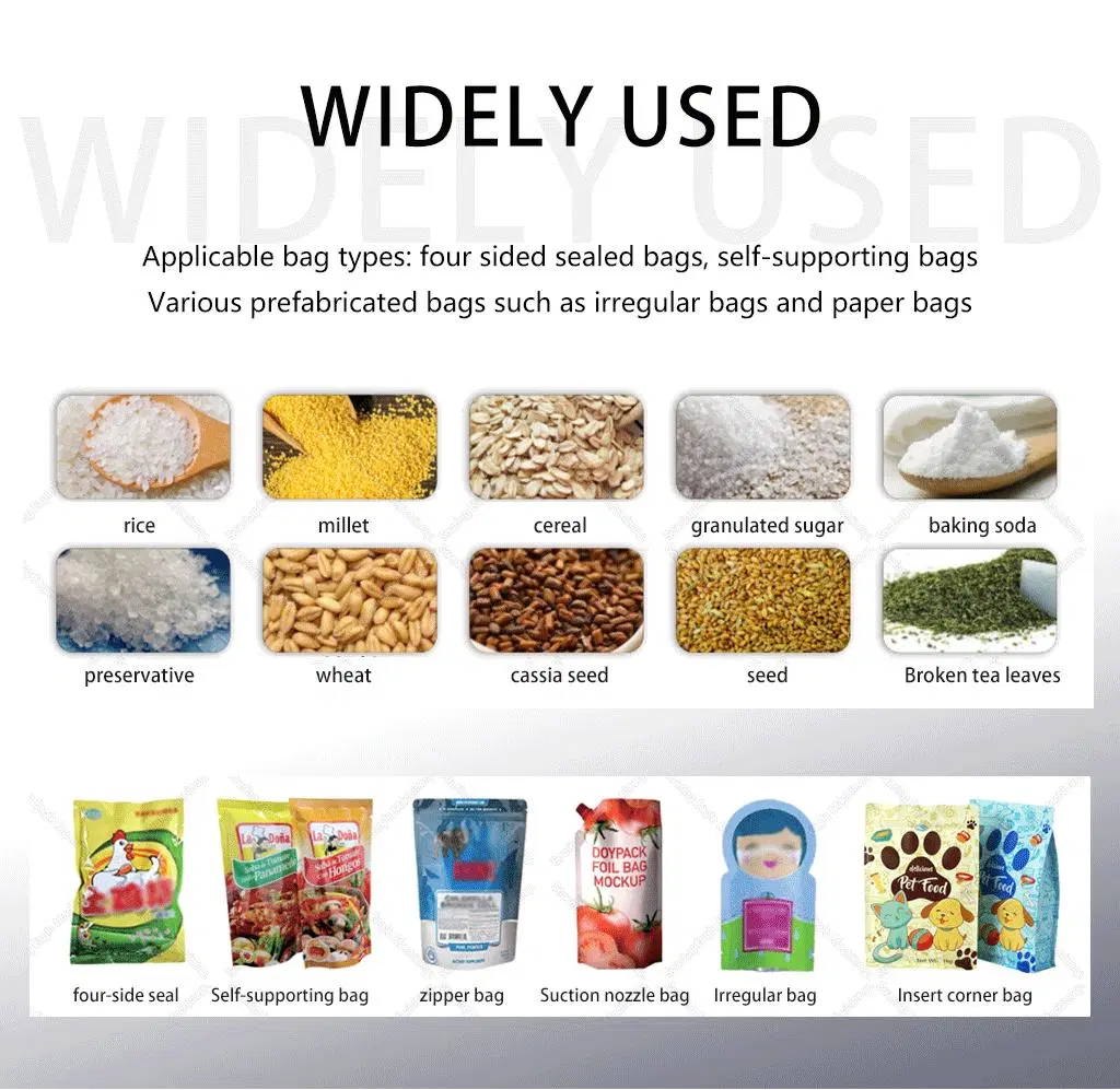 Automatic Snack Corn Puff, Popcorn, Cashew, Rapeseed, Tofu Pudding, Raw Small Granules, Bagged Packaging Machine