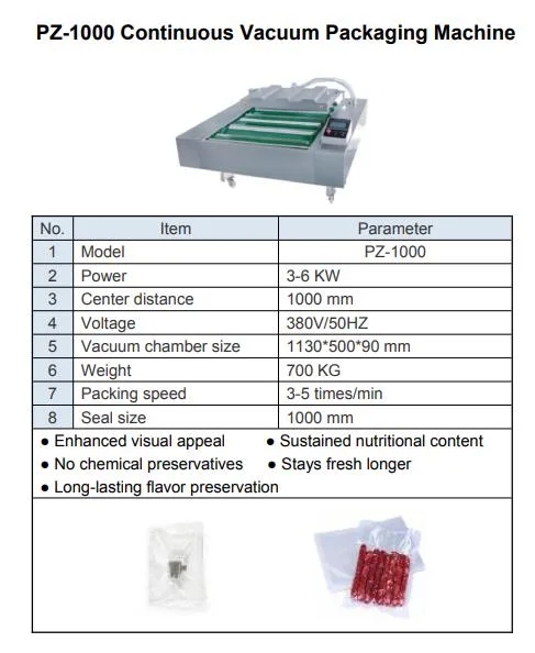 304 Stainless Steel Rolling/Continuous/Conveyor Vacuum Packing/Packaging/Wrapping Machine for Sausage/Sausages/Fresh Fish