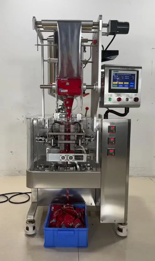 Automatic Liquid Sauce Ondiment Four-Side Sealing Sachet Packing Machine Vertical Form Fill Seal