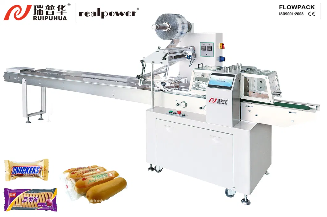 Biscuit, Sandwich Swiss Roll Servo Control Food with Ttay Automatic Flow Packaging/Packing/Package/Wrapping/Box Sealing Motion Machine