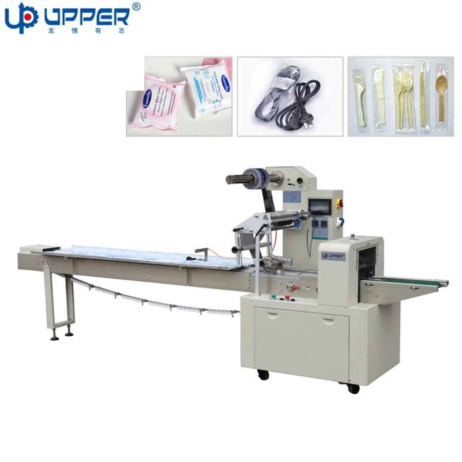 Pillow Automatic Horizontal Chocolate Bar Cake Wafer Biscuit Cookiesoap Shrink Cartoning Flow Packaging Line Food Packer Flow Pack Wrap Packing Wrapping Machine