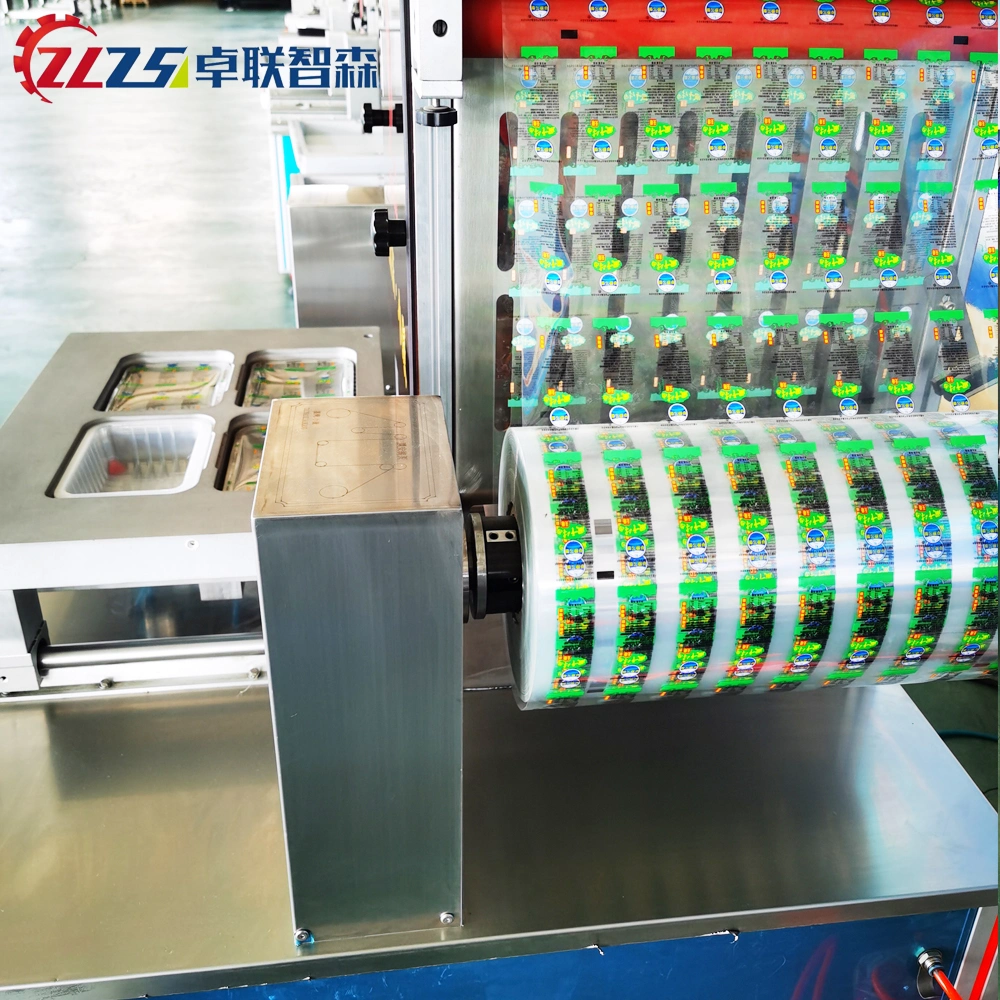 Zlzsen Modified Atmosphere Tray Sealer Meat Vacuum Gas Filling Ready Meal Cooked Food Tray Sealing Machine Map Packaging Machine