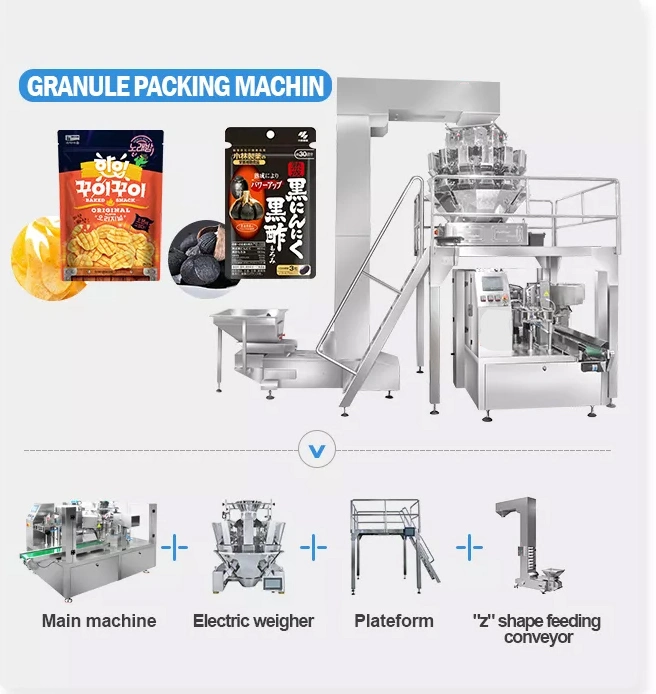 Automatic Multi-Function Premade Doypack Bag Stand up Pouch Packaging Machine Dried Meat Biltong Beef Jerky Packing Machine