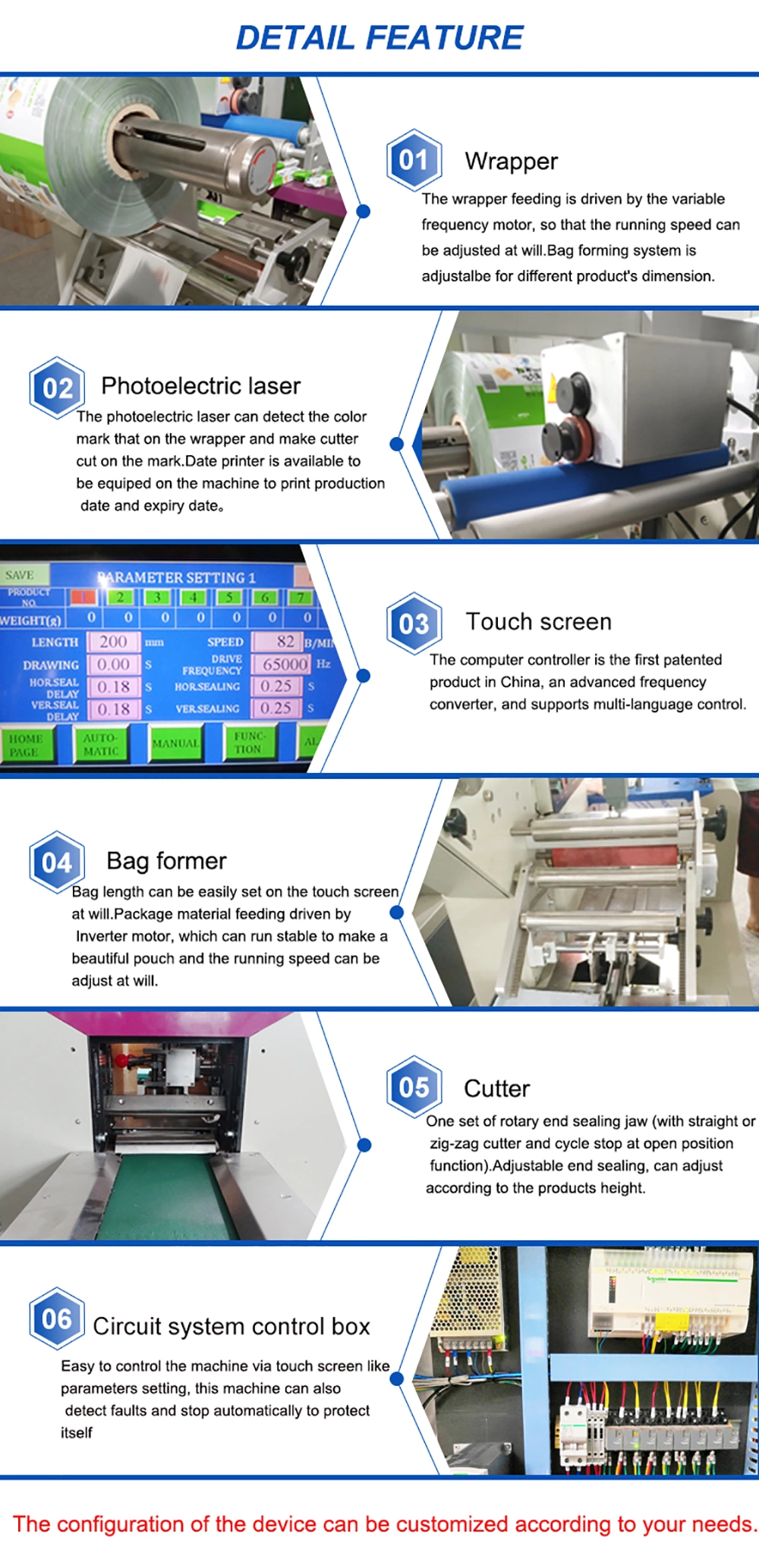 Kl Full Automatic Crunchy Peanut Butter Stick Energy Bar Chocolate Bar Form Fill Seal Wrapping Flow Packaging Packing Filling Sealing Machine