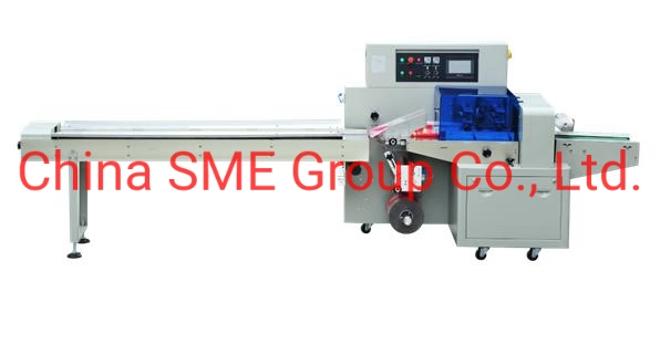 Frozen Dumpling Empanada Samosa Horizontal Packaging Overwrapping Machine Snack Biscuits Cookies Bread Food Machine Bakery Flow Wrapper Machine