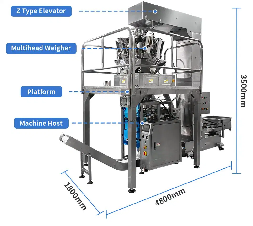 Good Quality Automatic 1kg 2kg Multi-Head Scale Weighing Rice Peanut Snack Chips Packing Machine