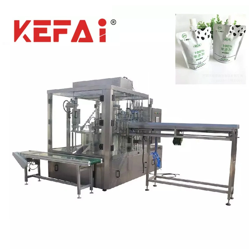 Kefai Automatic Stand up Bag Doypack Spout Pouch Packing Ketchup Tomato Paste Sauce Liquid Milk Juice Drink Jelly Beverage Filling Capping Packaging Machine