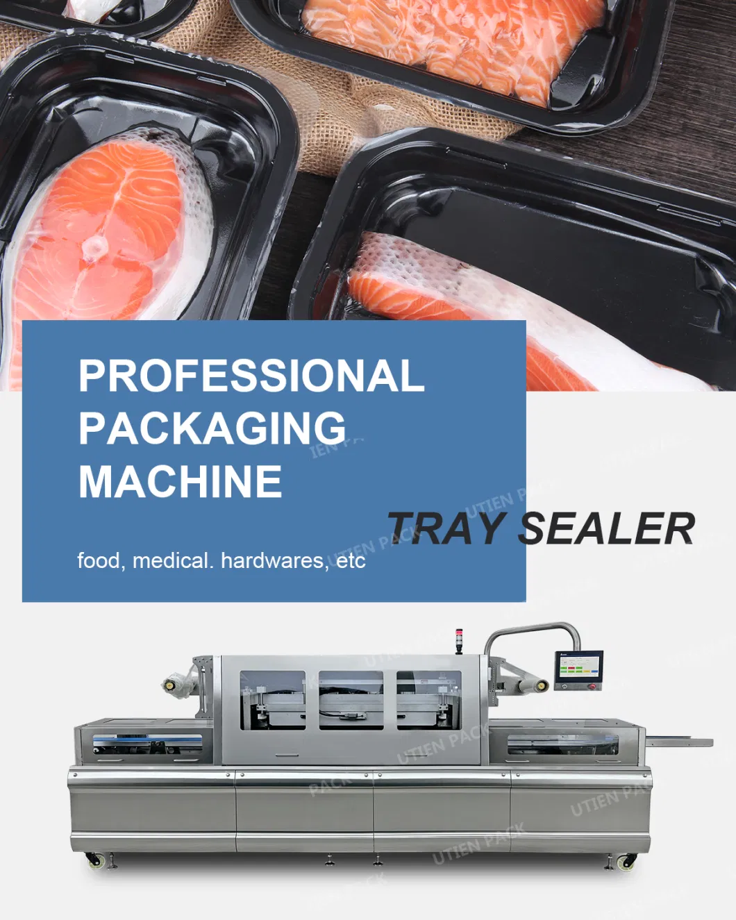 FSC 400/600 Automatic Packaging Machine, Tray Sealing for Fast Food, Rice Packing Machine