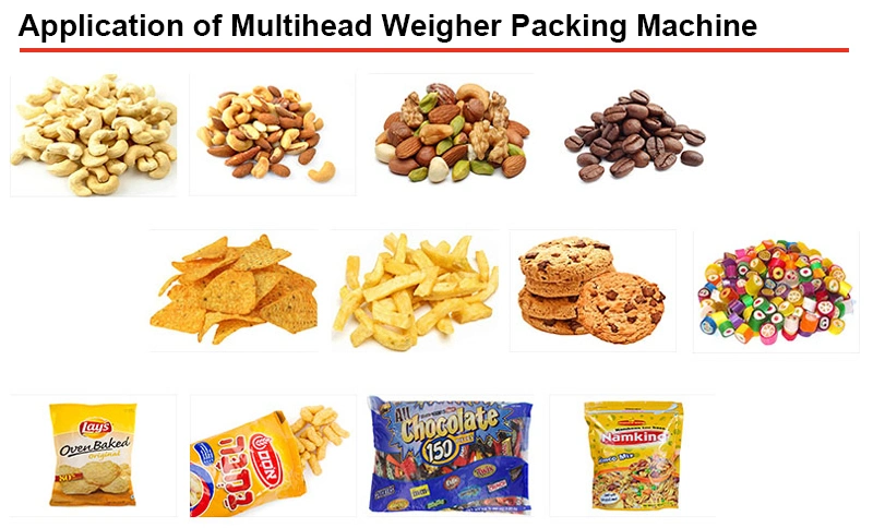 Multiheads Weigher System Full Automatic Vertical Packaging Machine for Small Biscuit