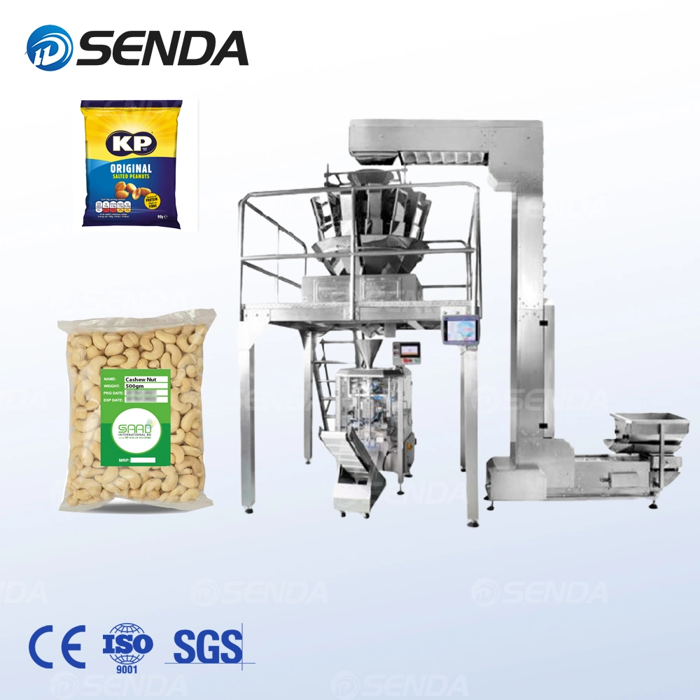 Vffs Combination Scare Vertical Particles/Peanuts/Beans/Pet Food/Oatmeal/Chips Snack Packing Machine