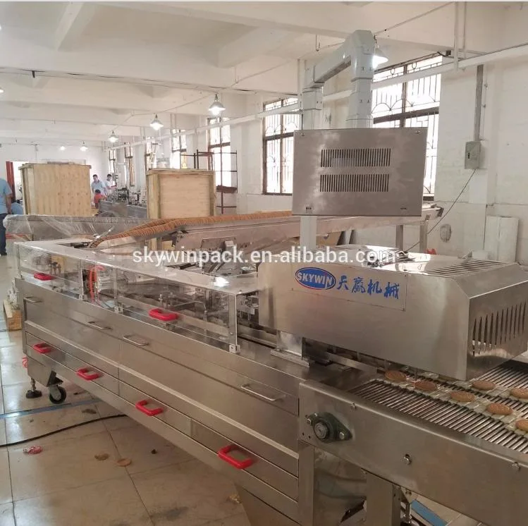 Automatic Two Lane Biscuit Sandwiching Machine Connect to on Edge Packaging Machine