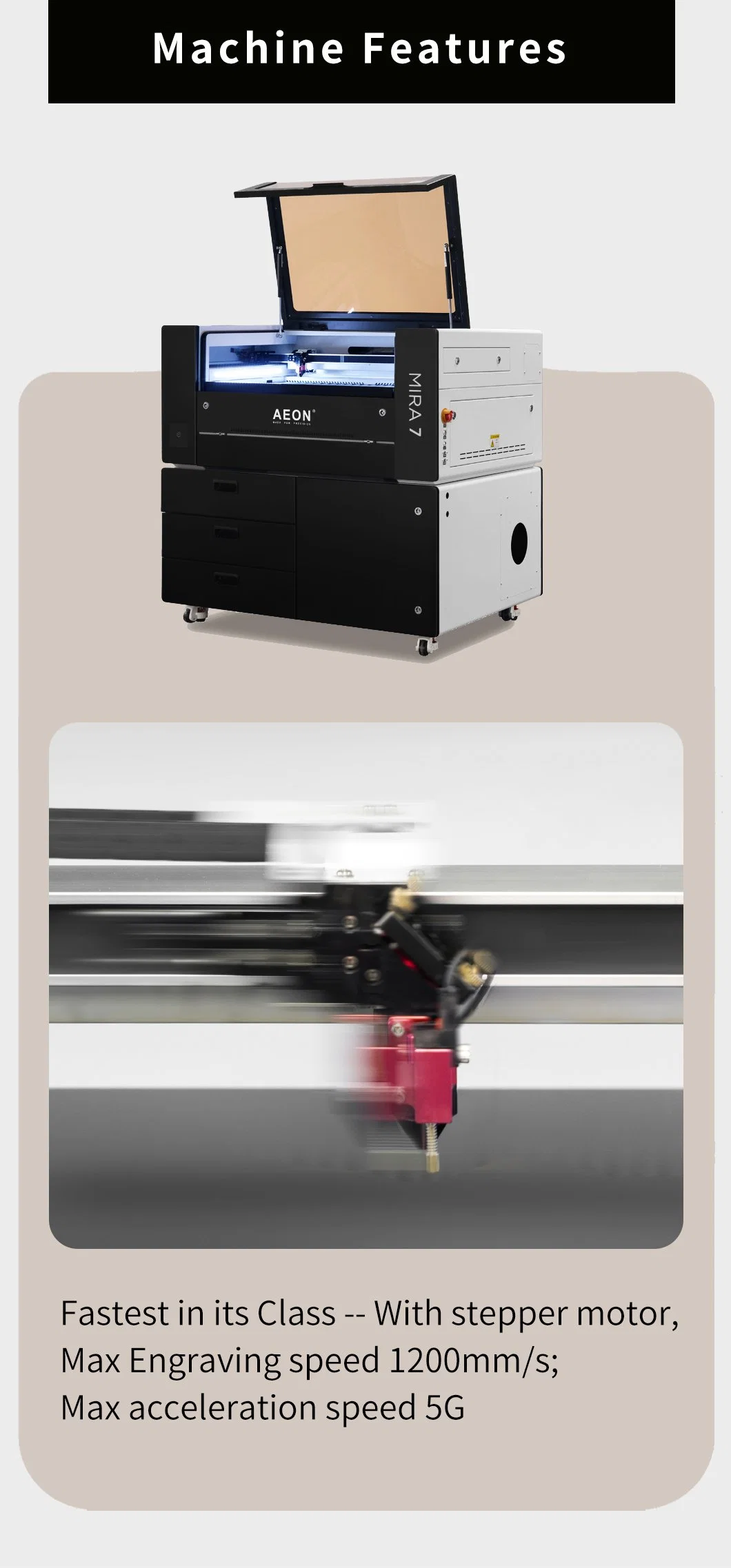 High Productivity Aeon Mini Desktop Home Laser Cutter Machine for Advertising/Leather/Printing and Packaging/Craft/Wood Industry