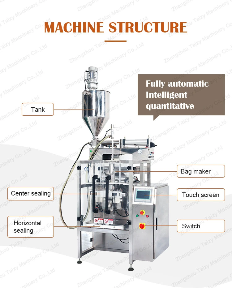 Automated Vertical Tomato Paste Sauce Ketchup Liquid Food Plastic Bag Filling Sealing Packing Machine