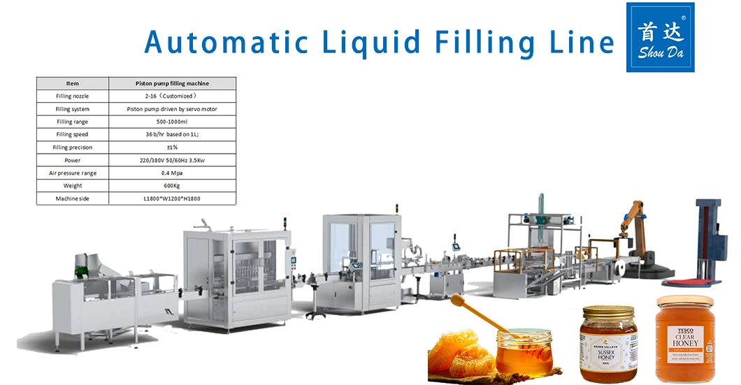 250ml to 1000ml Automatic Hot Sauce Tomato Paste Honey Automatic Filling Capping Labeling Sealing Machine