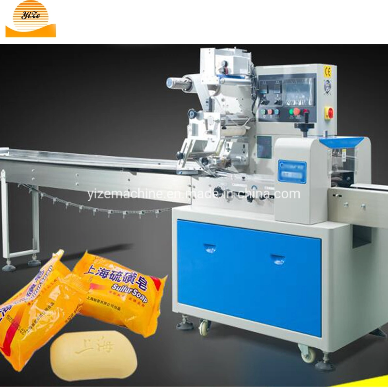 Chocolate Candy Bar Wet Wipes Flow Pack Packaging Machine Flow Wrap Pita Bread Wafer Biscuit Packing Machine