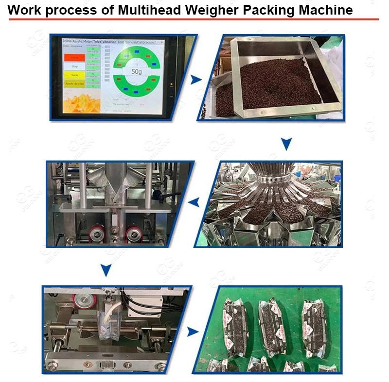 Multiheads Weigher System Full Automatic Vertical Packaging Machine for Small Biscuit