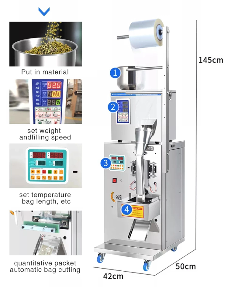 Faith Customizable Sachet Packing Machine for Granule Salt / Rice / Bean / Seeds /Solid Drink Garment Industry with CE