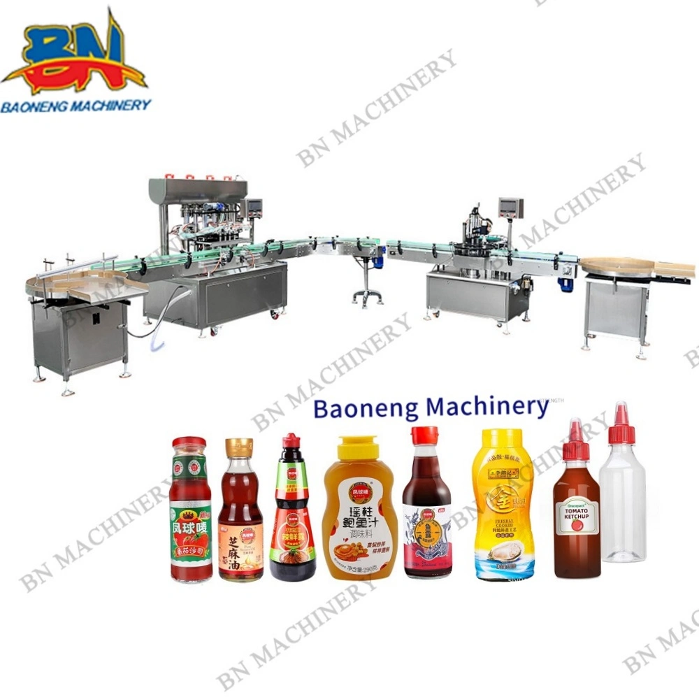 Automatic Bottle Juice Ketchup Sauce Paste Filling Machine with Servo Capping Line