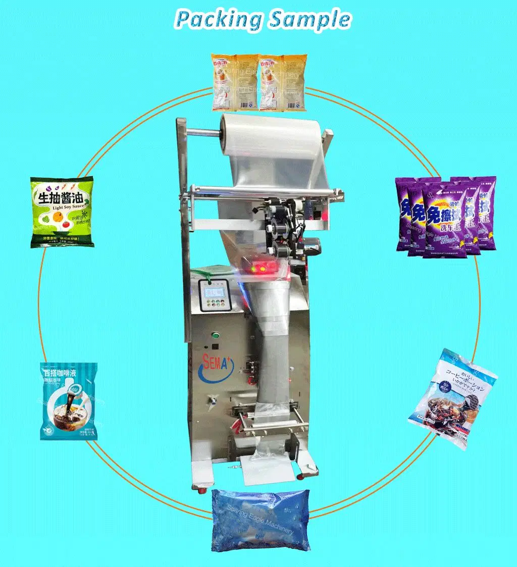 High Efficient Multifunctional Pepper Sauce Tomato Sauce Vinegar Coffee Liquid Food Sachet Machine for Small Business Packaging