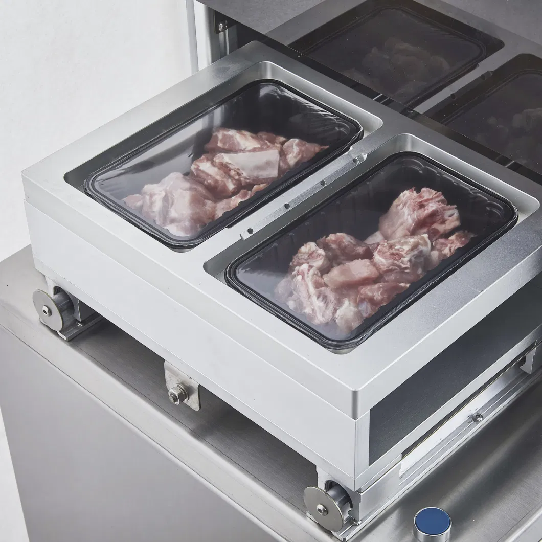 Vacuum Map Tray Sealer Packaging Machine for Packing Meat, Seafood, Dairy Product