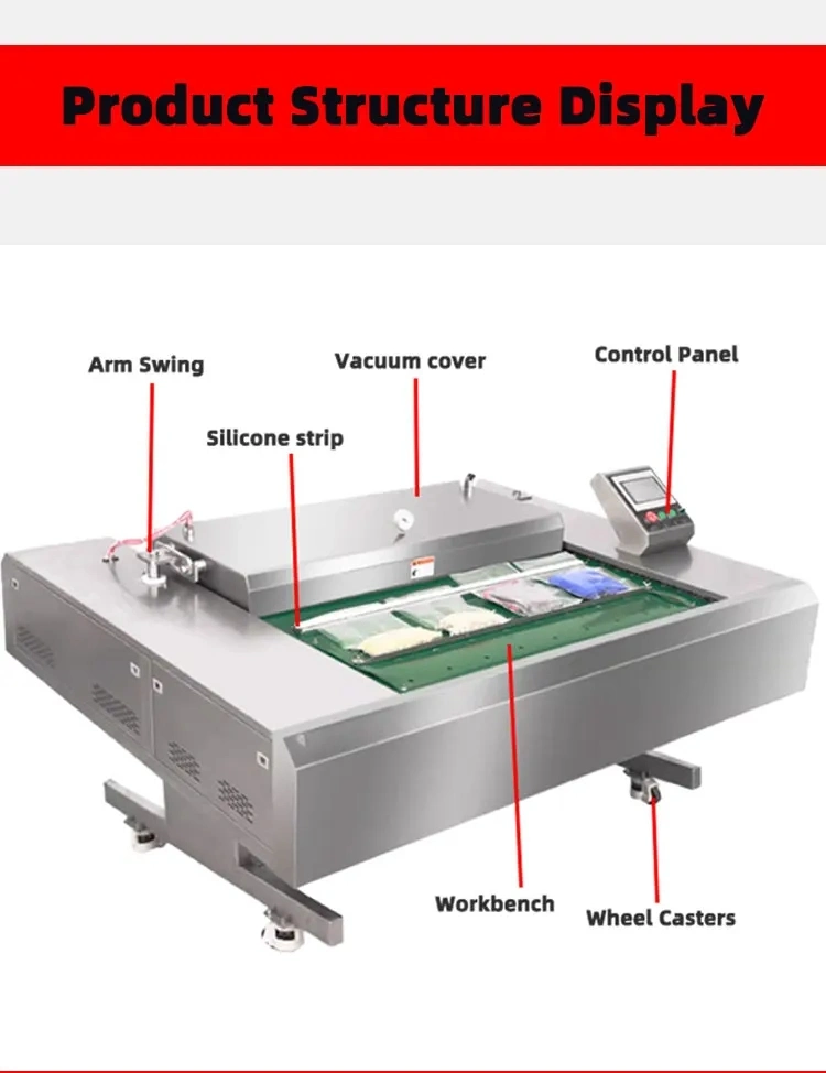 304 Stainless Steel Rolling/Continuous/Conveyor Vacuum Packing/Packaging/Wrapping Machine for Sausage/Sausages/Fresh Fish